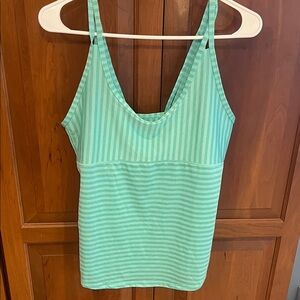 Marika Aqua Striped Women's Tank Top